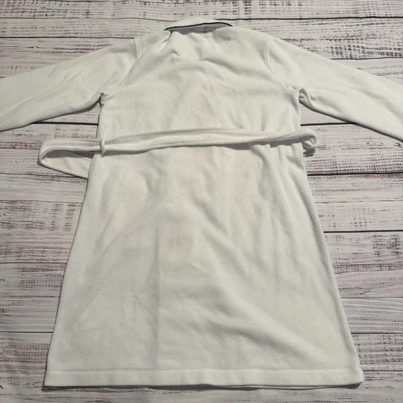 Lauren Ralph Lauren Terry Cloth Robe Short Pockets RLL Logo White Women's Medium - Picture 11 of 12